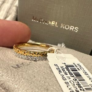 Michael Kors size 7.5 silver two-tone ring